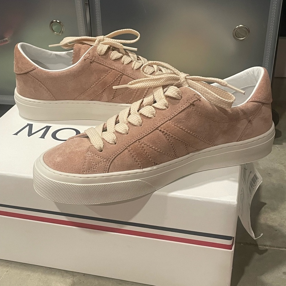 Moncler Light Pink Sneakers with Cream Accents